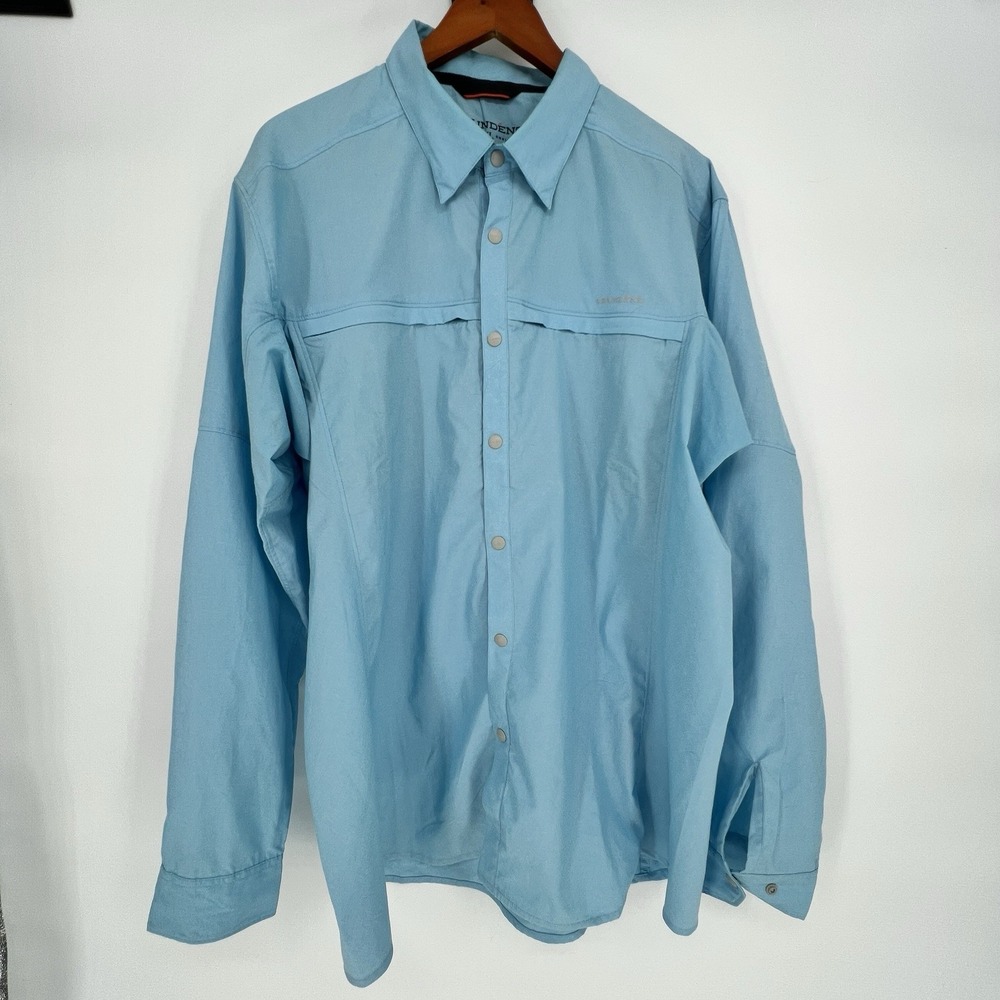 Grundens Fishing Bayamo Cooling Snap Long Sleeve Shirt‎ XL Blue Excellent Cond